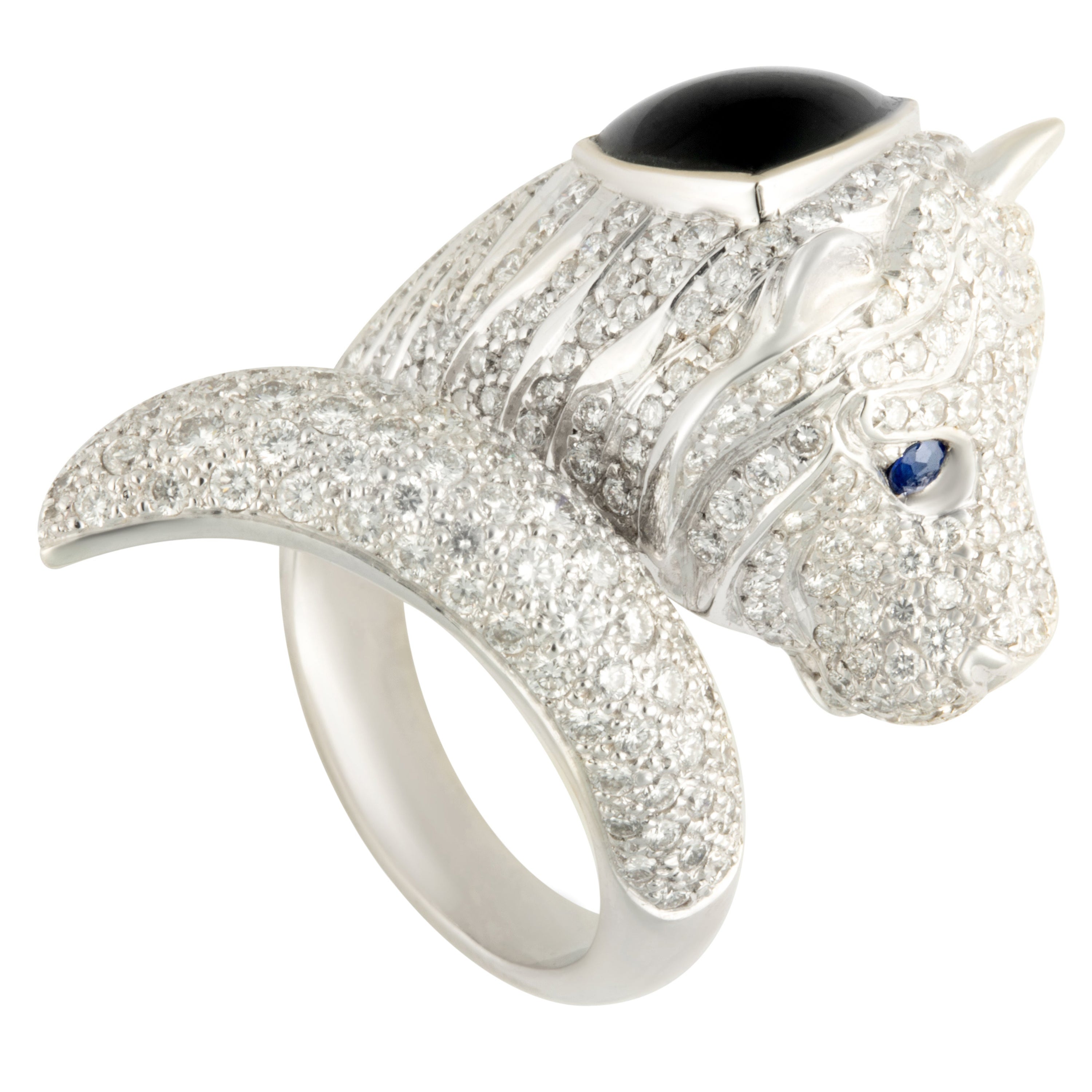 Ella Gafter Diamond Onyx Tiger Ring For Sale