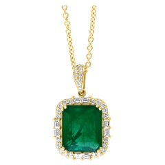 Effy Hematian 14 Karat Yellow Gold Emerald and Diamond Pendant