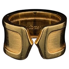 Double C Cartier Logo Ring 18 Karat Yellow Gold, Circa 2000