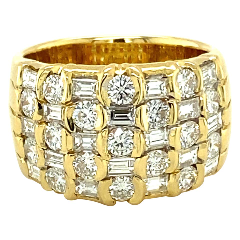 18 Karat Yellow Gold Gents “Rolex” Style Diamond Ring at 1stDibs | 18k ...