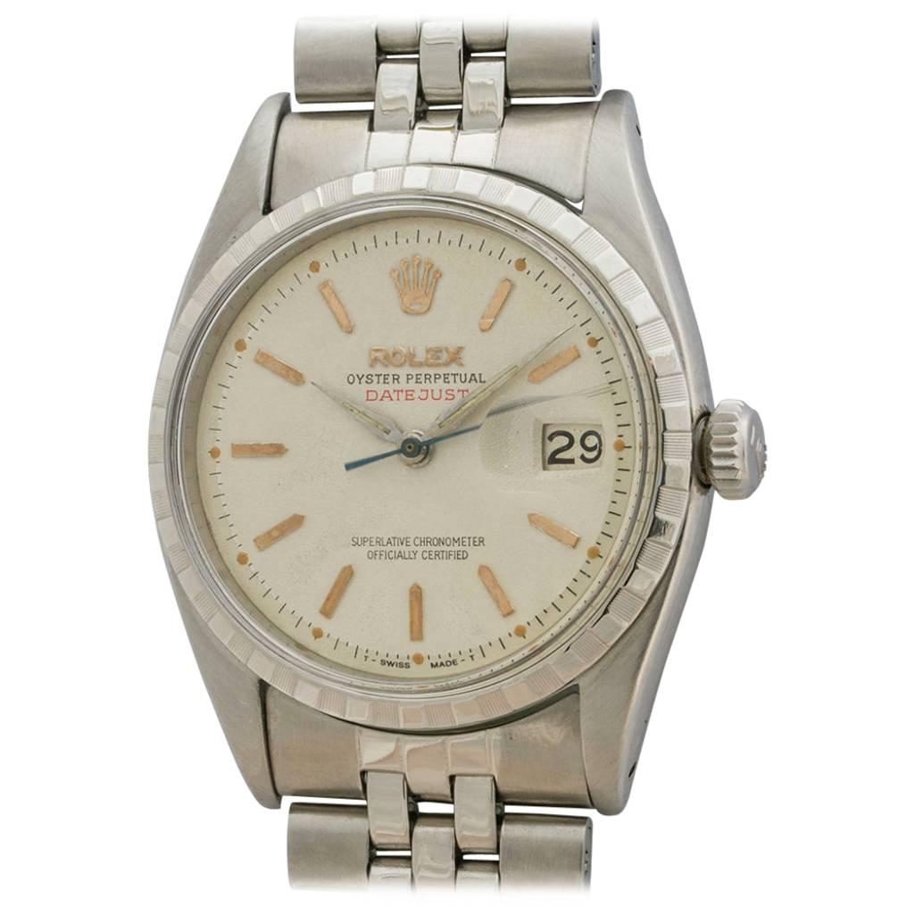 Rolex Stainless Steel Oyster Perpetual Datejust Wristwatch Ref 6605