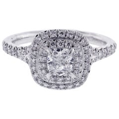 Tiffany Soleste® Cushion-cut Yellow Diamond Halo Engagement Ring in Platinum