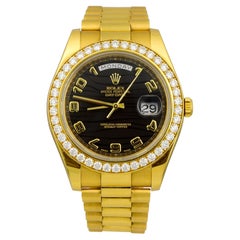 Rolex Day Date II Ref. 218348 in Gold Diamond Bezel Watch