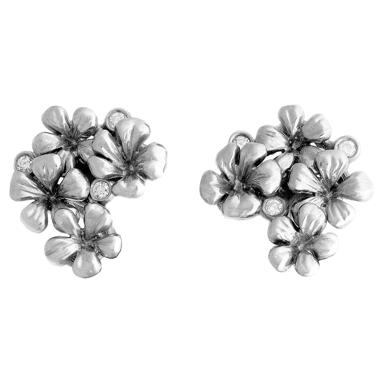 White Gold Earrings by the Artist with Diamonds Featured in Berlinale For Sale