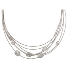 Marco Bicego White Gold Multi Strand Diamond Necklace
