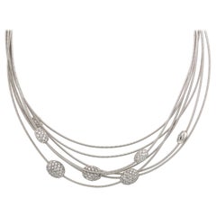 Marco Bicego White Gold Multi Strand Diamond Necklace 