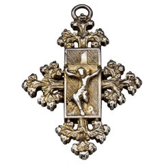 Reliquary-Anhänger des fünfzehnten Jahrhunderts mit Christus am Kreuz