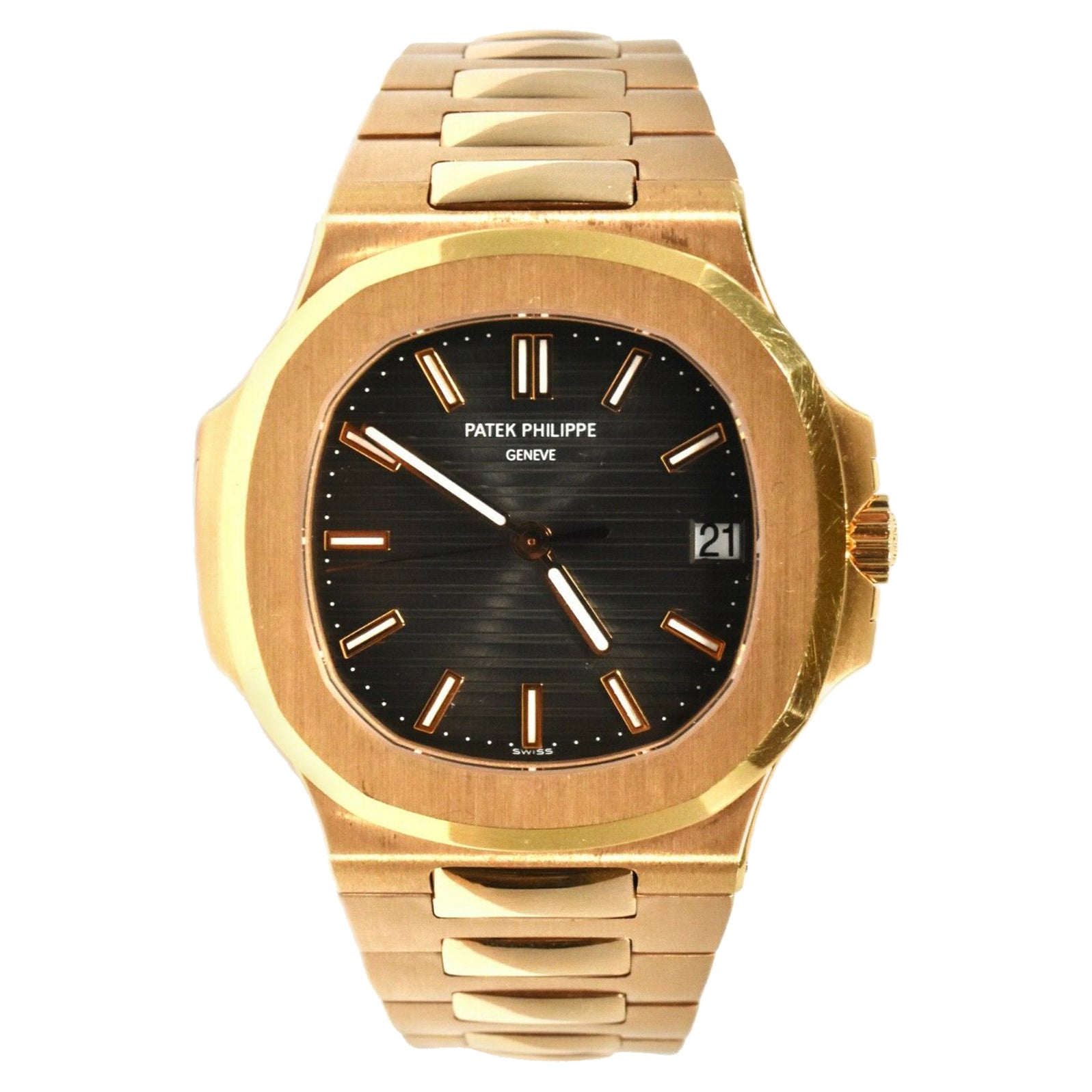 Patek Philippe Nautilus 5711R Rose Gold Bracelet Brown Dial Watch