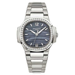 Patek Philippe Nautilus 7018/1A Blue Mother of Pearl Diamond Bezel Steel Watch