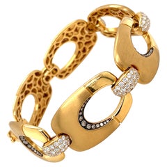 Bracciale con diamanti a maglie ovali in oro giallo Bessa