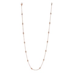 1.50 Carat Diamond by the Yard Necklace G SI 14K Rose Gold 14 Stones