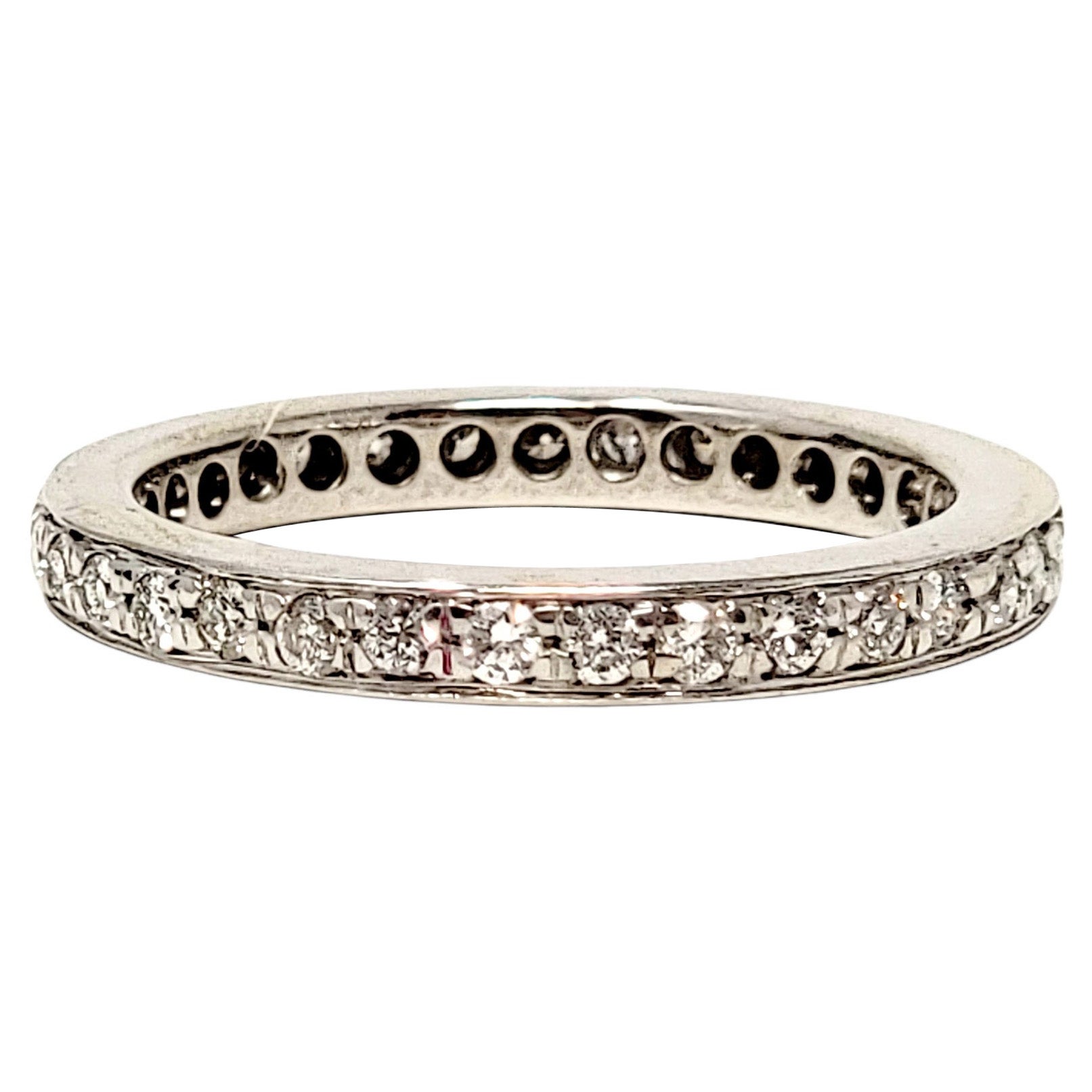 .50 Carat Total Round Brilliant Diamond Eternity Band Ring 14 Karat White Gold For Sale