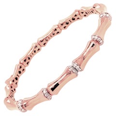 Christopher Designs 14k Rose Gold Memory Cuff Diamond Bracelet