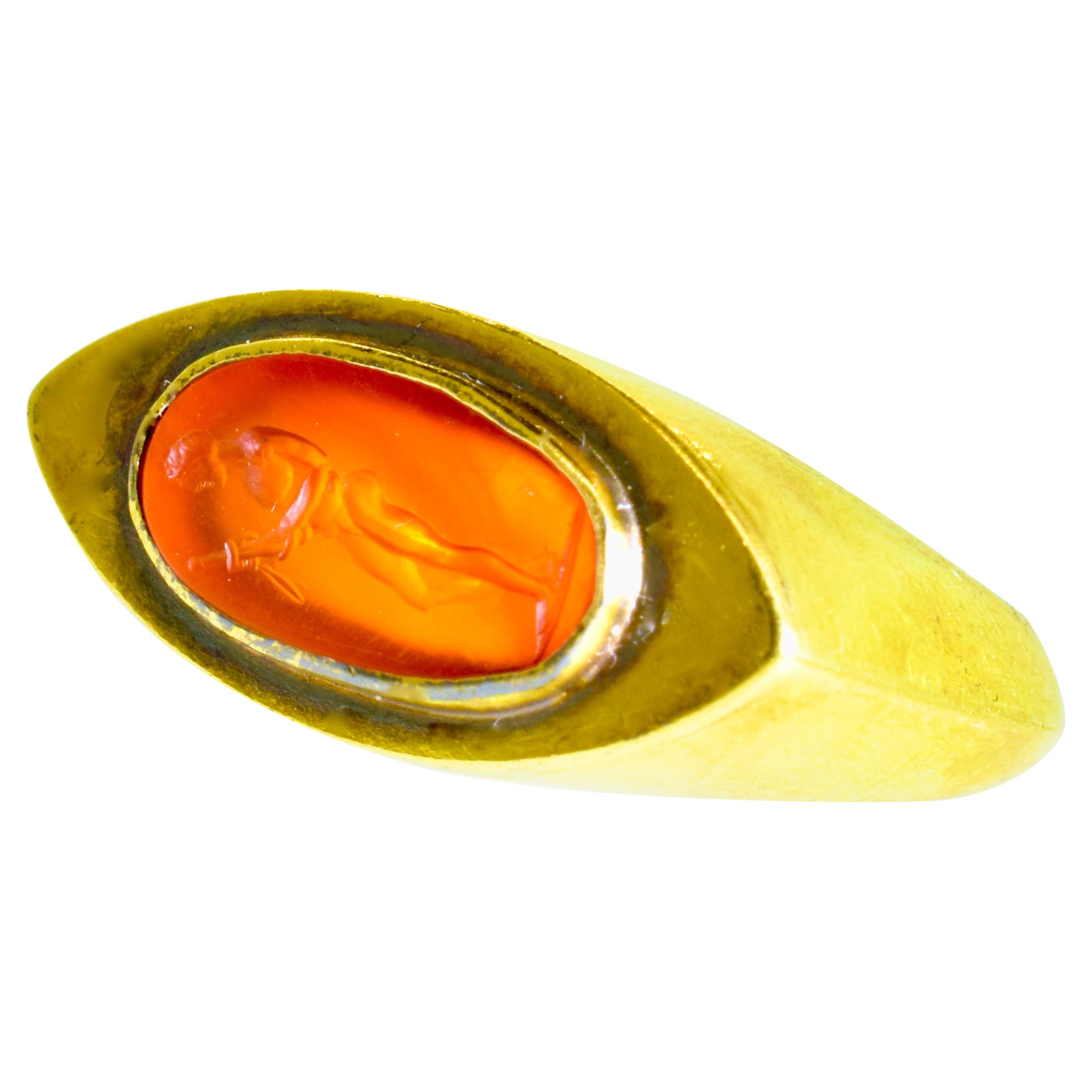 Early Victorian Antique Intaglio Gold Gents Ring, 1820s For Sale at 1stDibs