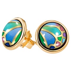Freywille Hommage a Alphonse Mucha Papillon Stud Earrings