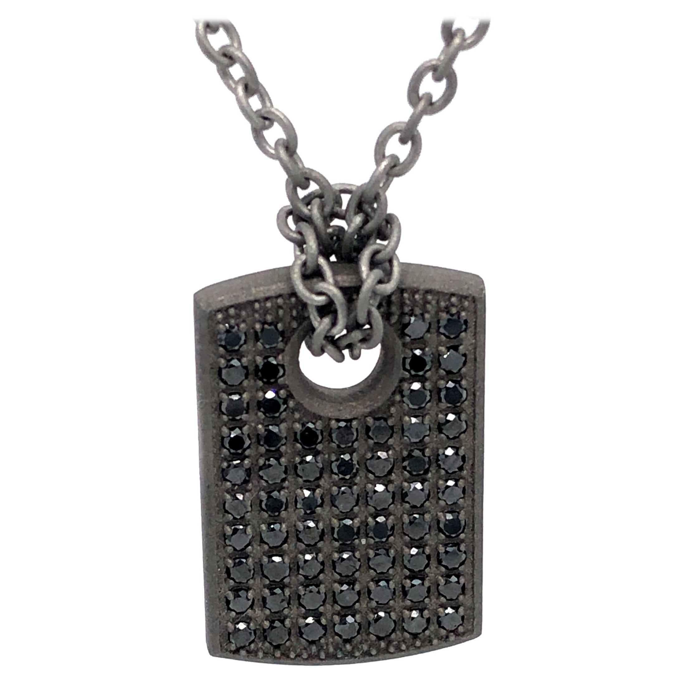 Men's Titanium Black Diamond Pendant