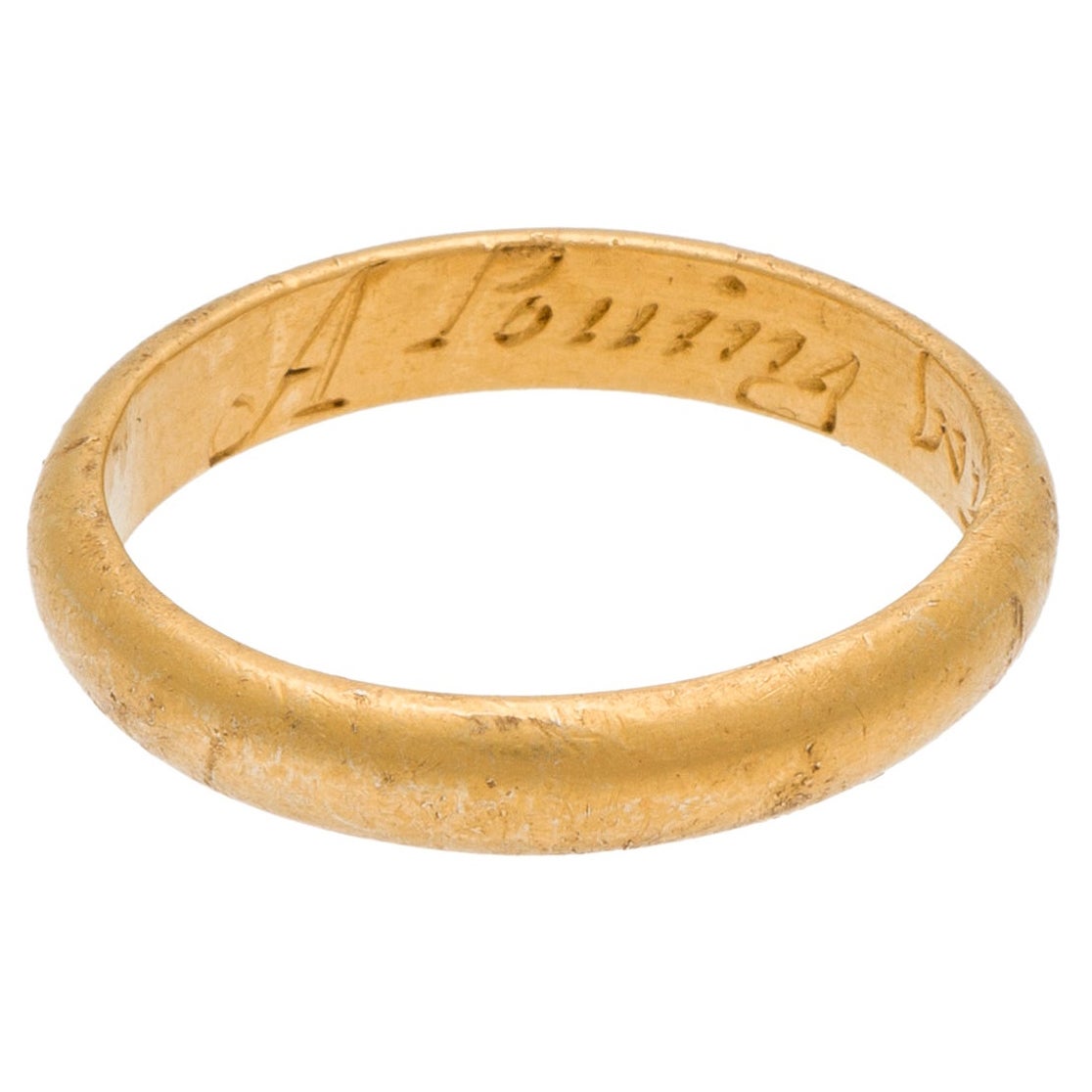 Antiker englischer Posy-Ring aus Goldband im Angebot