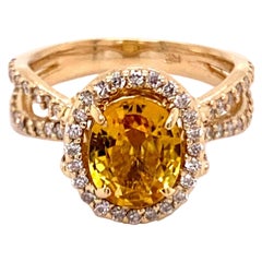 2.31ct Natural Yellow Ceylon Sapphire 14K Yellow Gold Ring