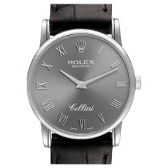 Rolex Cellini Classic Slate Dial 18k White Gold Mens Watch 5116