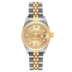 Rolex Datejust Steel Yellow Gold Diamond Ladies Watch 69173