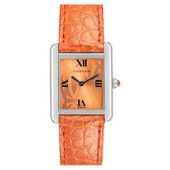 Cartier Tank Solo Orange Dial Limited Edition Ladies Watch W1019455 Papers