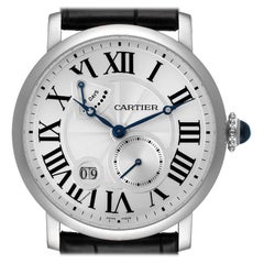 Cartier Rotonde Silver Dial White Gold Mens Watch W1556202 Box Papers