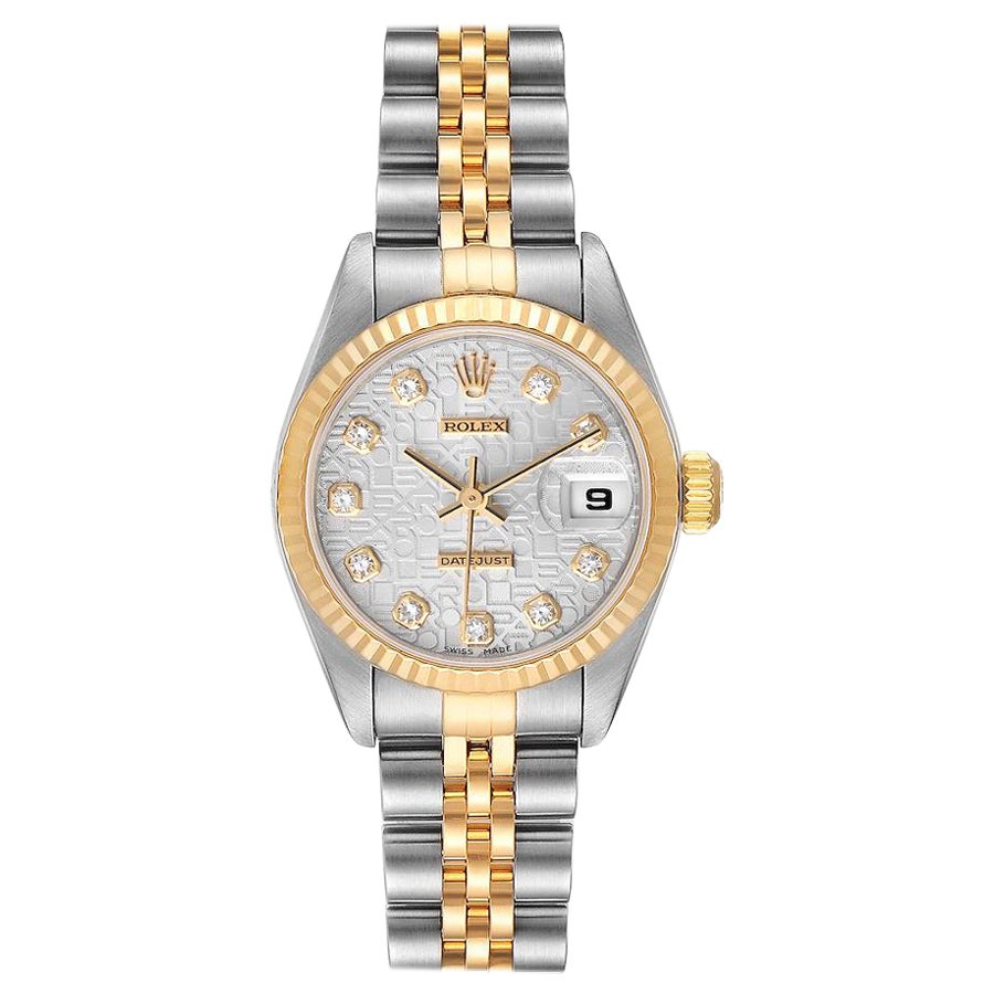 Rolex Datejust Steel Yellow Gold Diamond Dial Ladies Watch 79173