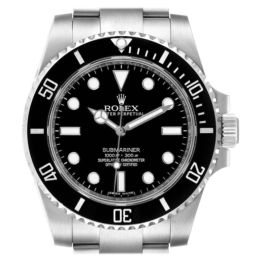 Rolex Submariner Black Dial Ceramic Bezel Steel Watch 114060 For Sale
