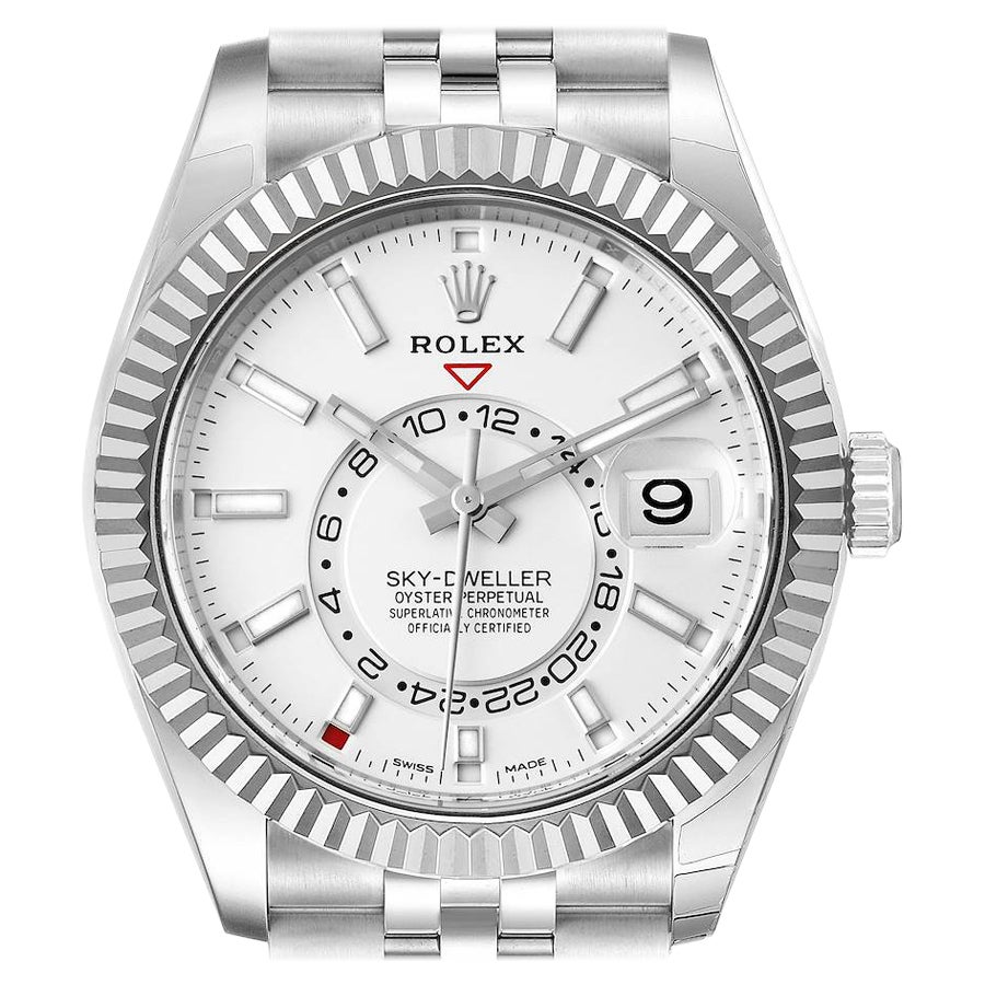 Rolex Sky-Dweller White Dial Steel White Gold Mens Watch 326934 Unworn For Sale