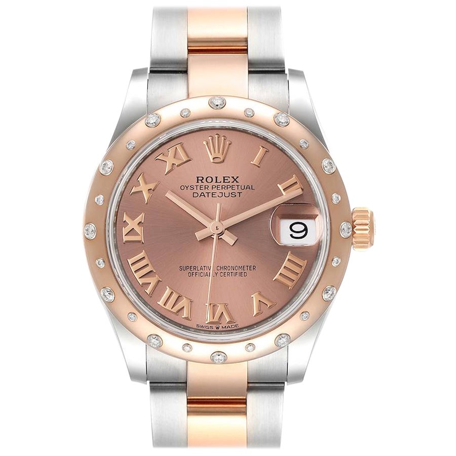 Rolex Datejust 31 Midsize Steel Rose Gold Diamond Watch 278341 Unworn