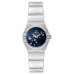 Omega Constellation Orbis Star Steel Diamond Watch 123.15.24.60.03.001 Box Card