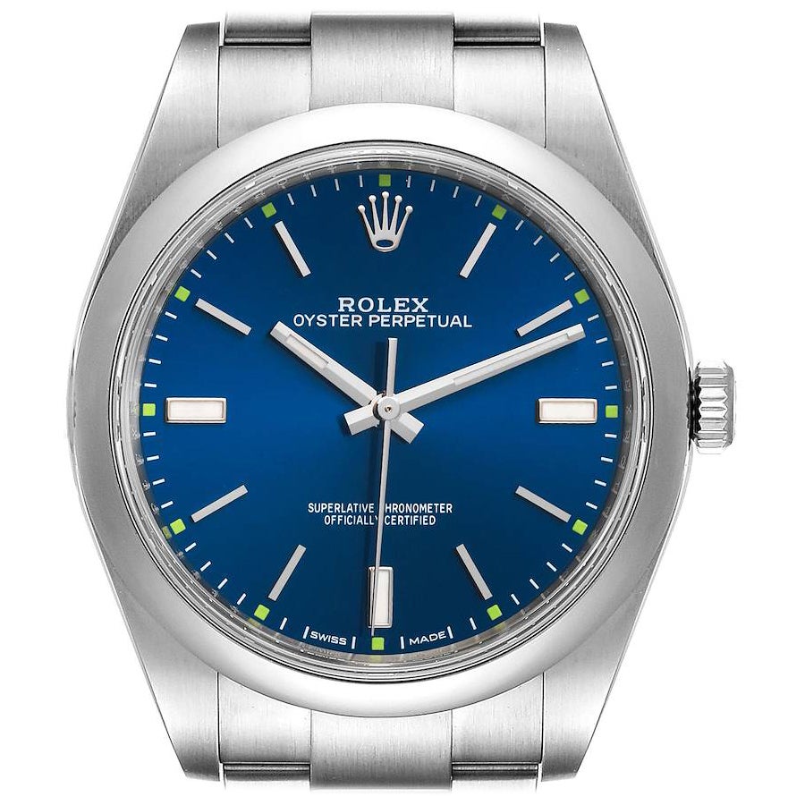 rolex oyster 39 blue