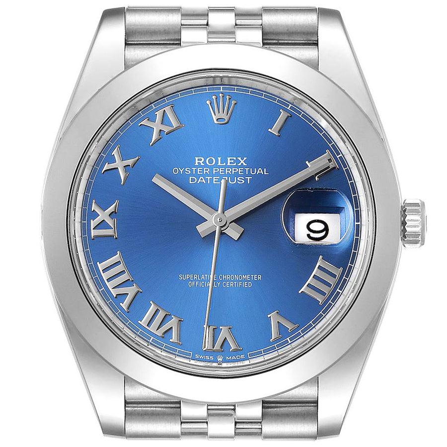 Rolex Datejust 41 Blue Dial Jubilee Bracelet Steel Men's Watch 126300 For Sale at 1stDibs