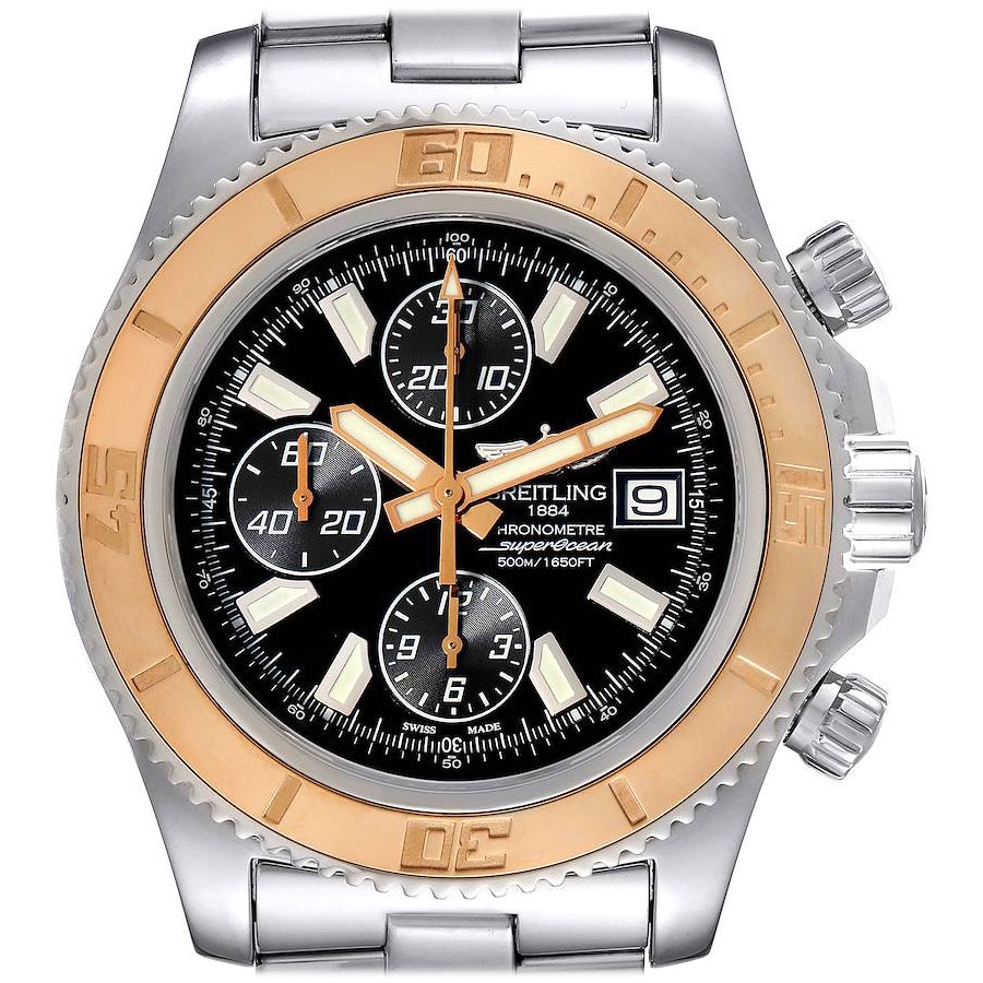 Breitling Aeromarine SuperOcean II Steel Rose Gold Watch C13341 Box Papers For Sale