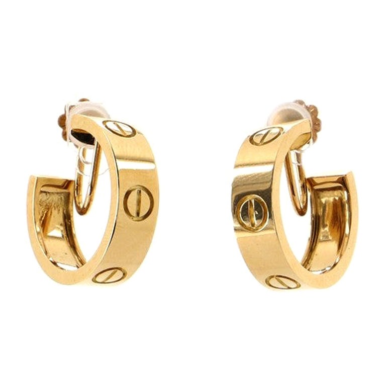 Cartier Love Hoop Earrings 18K Yellow Gold