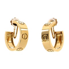 Cartier Love Hoop Earrings 18K Yellow Gold