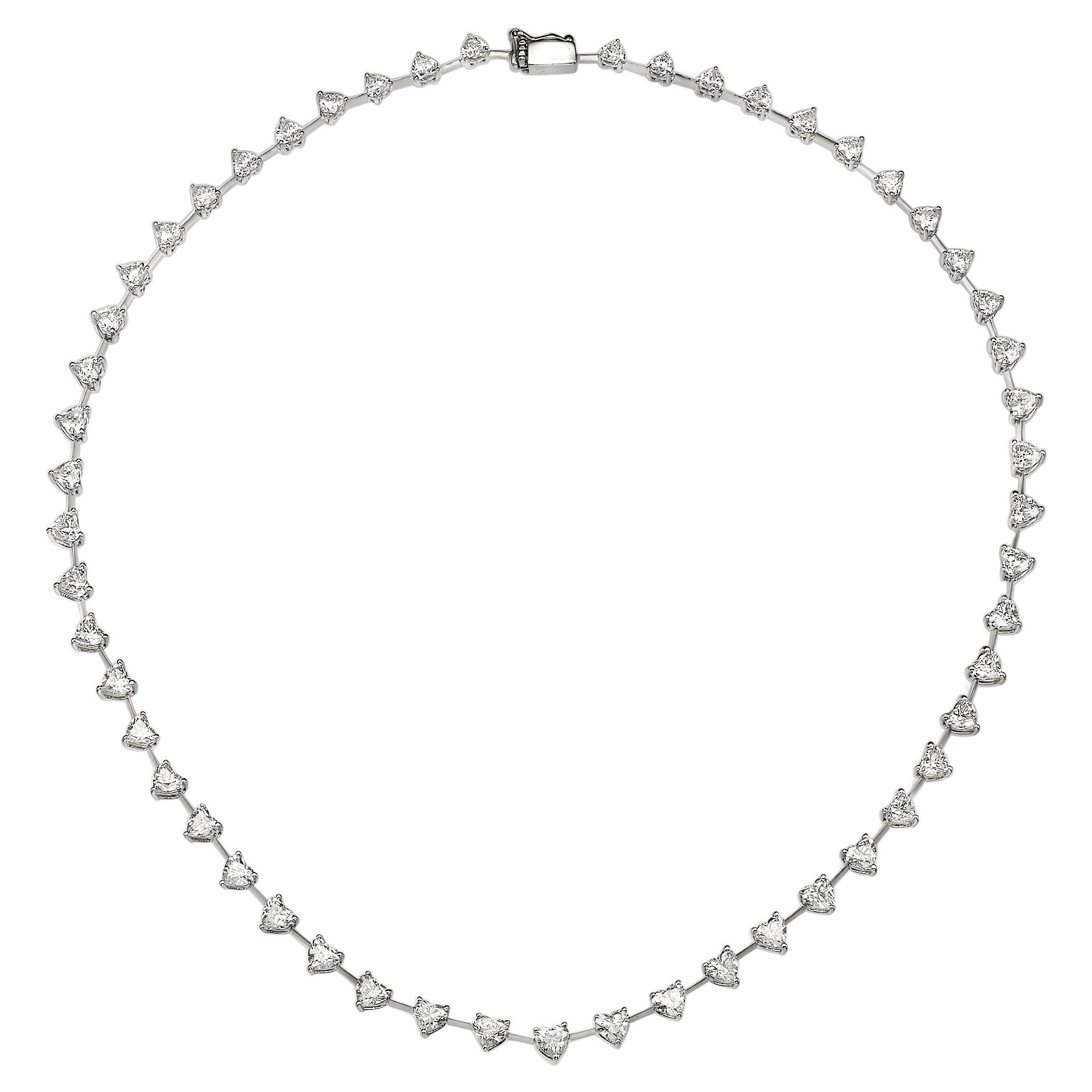 12.16 Carat Heart Shape Diamond Necklace For Sale