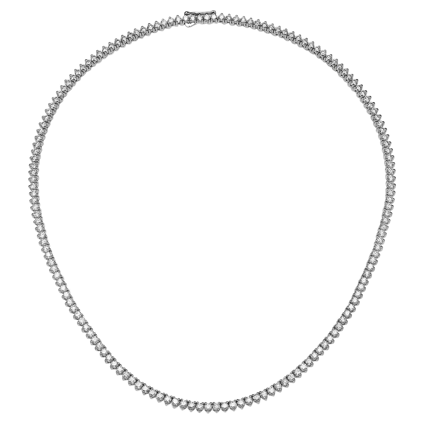 7.93 Carat Pave Set Round Cut Diamond Necklace For Sale