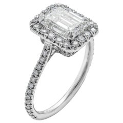 Anillo de compromiso de diamantes talla esmeralda de 1,80 quilates I VVS1 certificado por GIA