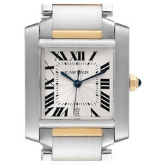 Cartier Tank Francaise Steel Yellow Gold Large Watch W51005Q4 Box Papers