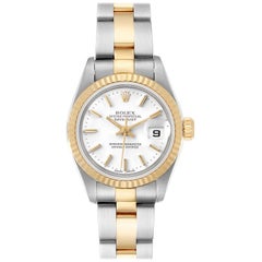 Rolex Datejust Steel Yellow Gold White Dial Ladies Watch 79173 Box Papers