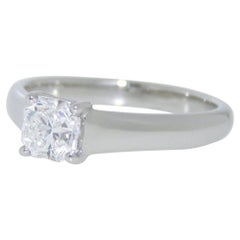 Tiffany & Co Platinum Lucida Square Cut Diamond Solitaire Ring 0.62ct