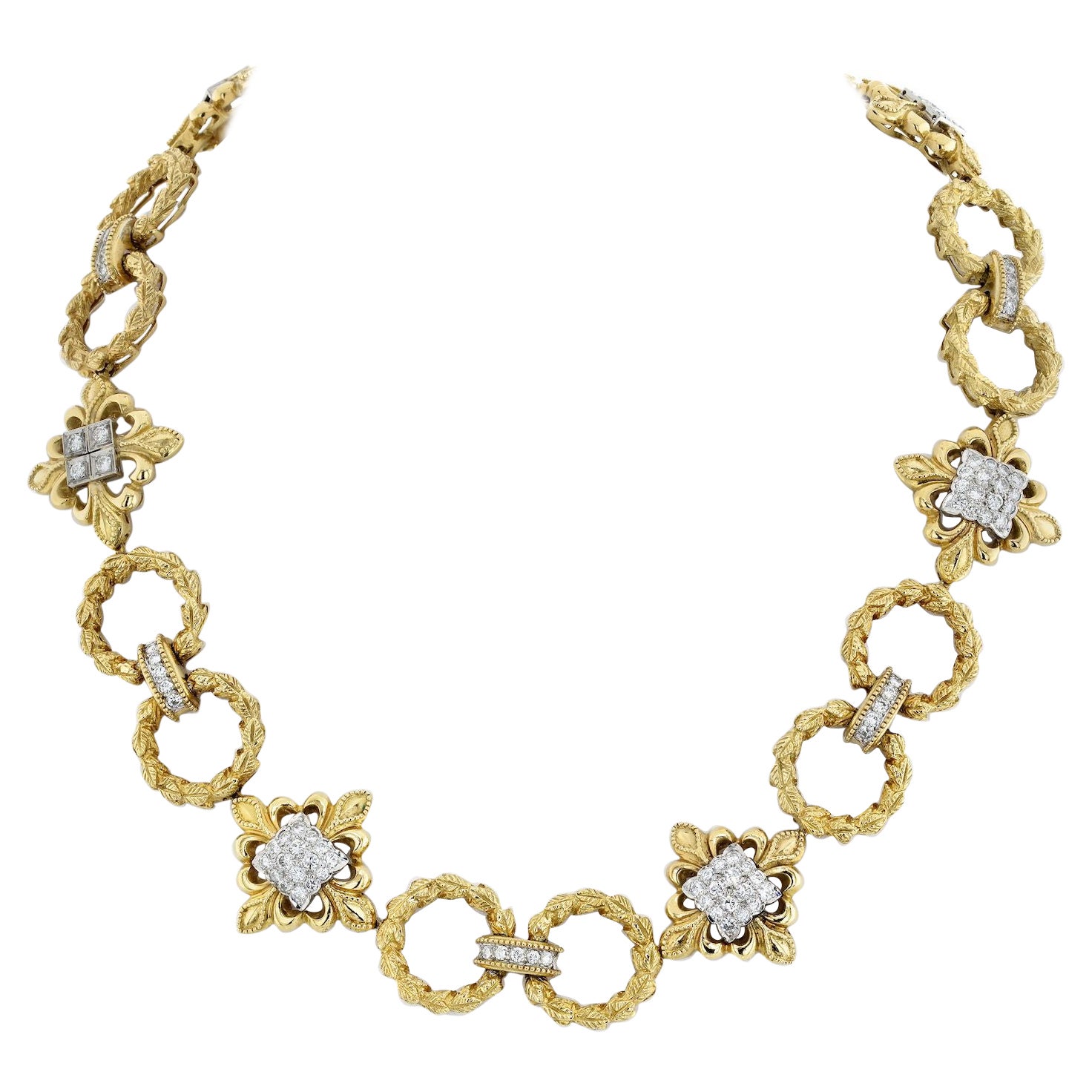 Wander France 18K Yellow Gold Open Link Diamond Necklace