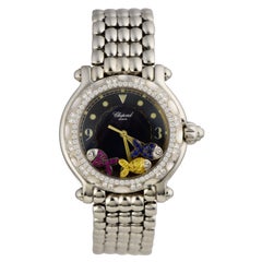 Chopard Lady's Edelstahl und Diamant Happy Fish Armbanduhr