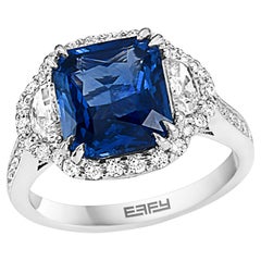 Effy Hematian 18 Karat White Gold Diamond & Sapphire Ring