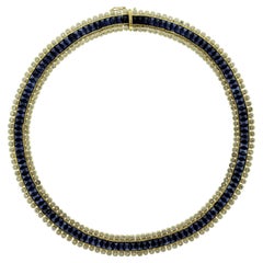 Superb Sapphire Diamond Gold Choker Necklace