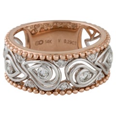 14kt White Gold and 14kt Rose Gold 0.29ct Diamond Band
