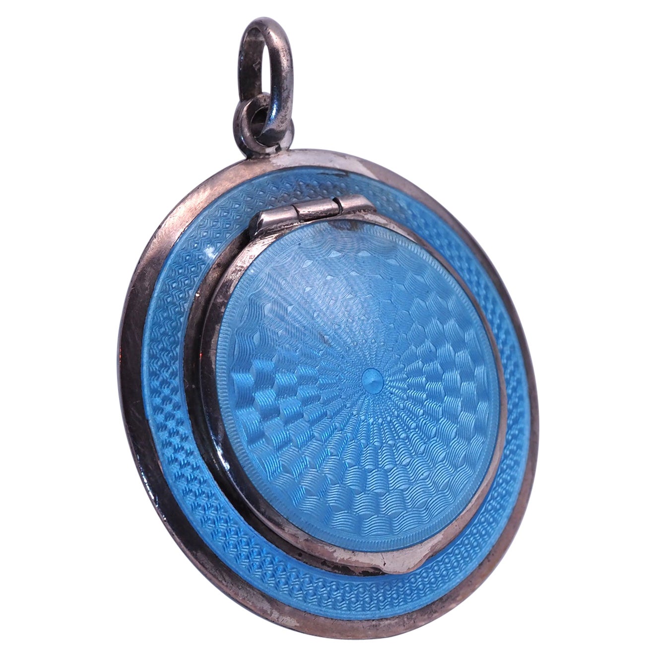 Antique Locket Pendant Medallion Finest Quality Enamel Silver Unisex Art 
