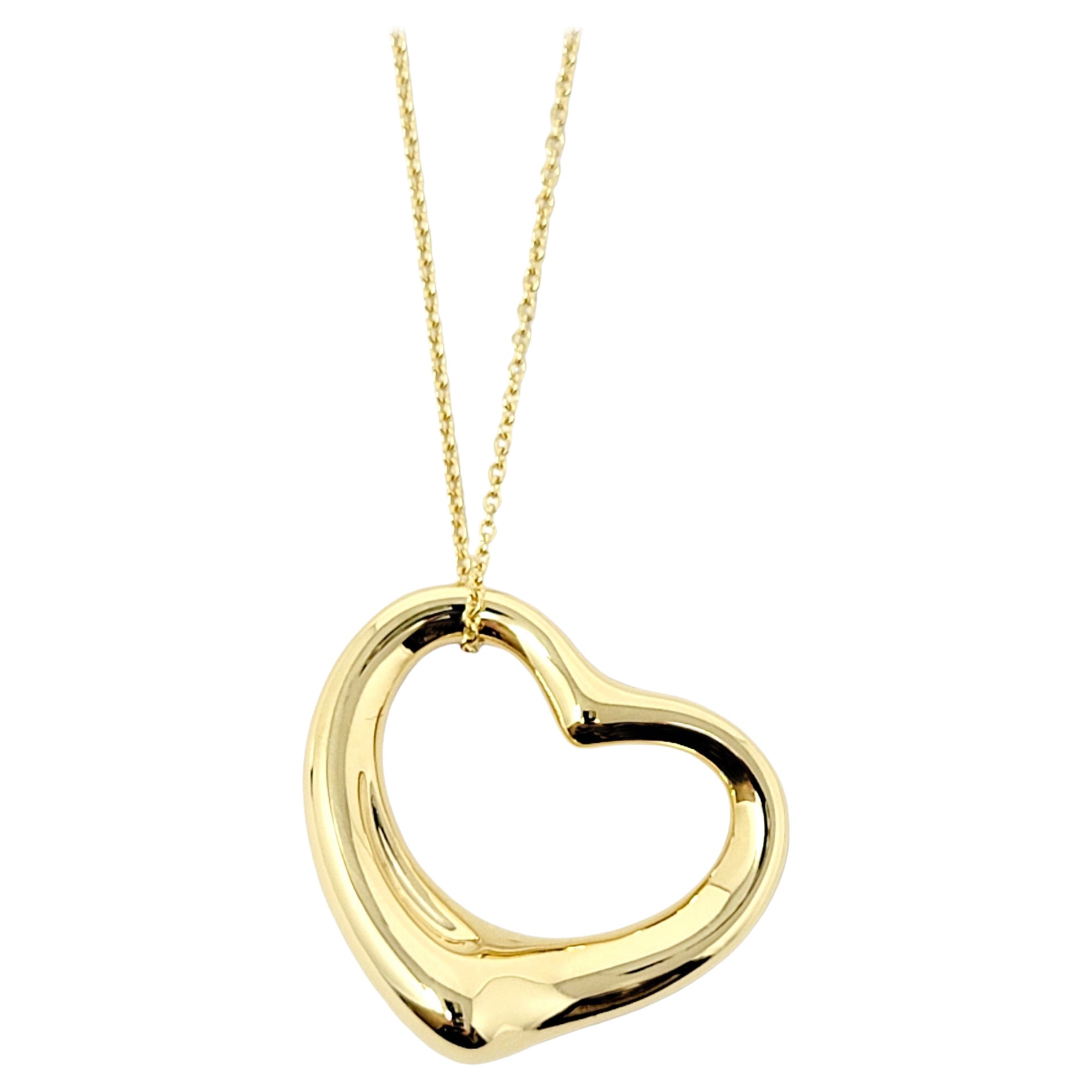 Elsa Peretti for Tiffany & Co. 18 Karat Yellow Gold Open Heart Pendant Necklace