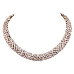 Diamond 52 Carats Gold Collar Flexible Necklace